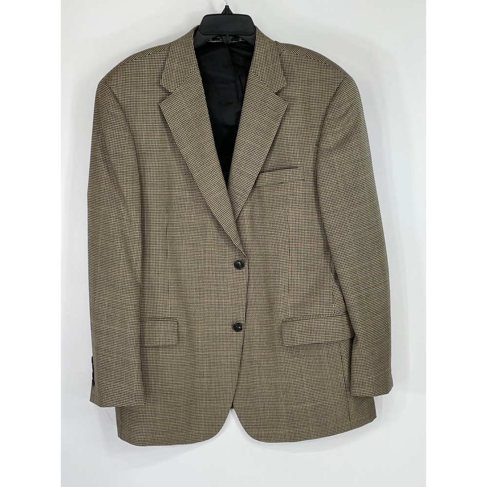 Gianfranco Ruffini Mens Blazer 44 Houndstooth Tan Black Sport Coat